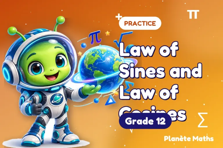 Math practice Grade 12 : Law of Sines and Law of Cosines — Zyro the alien explorer of Planète Maths