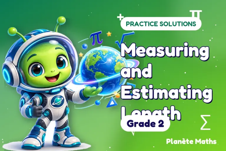 Practice solutions Grade 2 : Measuring and Estimating Length — Zyro the alien explorer of Planète Maths