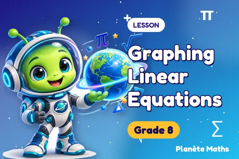 Math lessons Grade 8 : Graphing Linear Equations — Zyro the alien explorer of Planète Maths