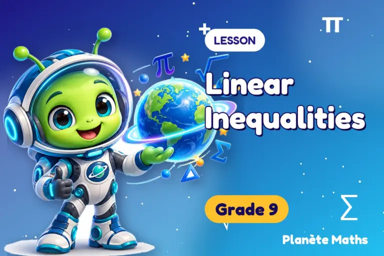 Math lessons Grade 9 : Linear Inequalities — Zyro the alien explorer of Planète Maths