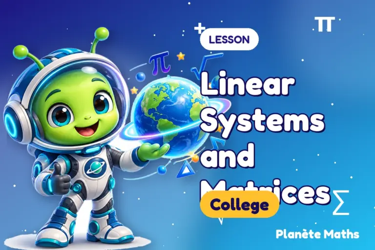 Math lessons College : Linear Systems and Matrices — Zyro the alien explorer of Planète Maths