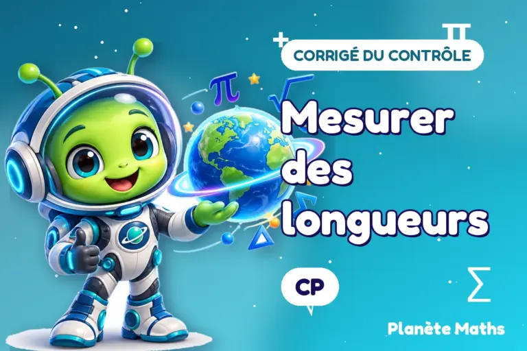 Corrigés de contrôles de maths en CP : Mesurer des longueurs — Zyro, l’explorateur de Planète Maths