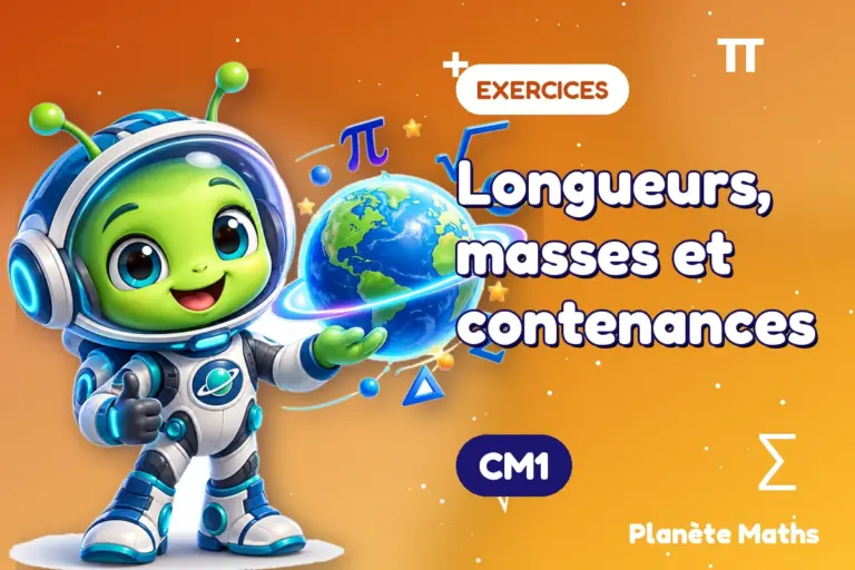 Exercices de maths en CM1 : Longueurs, masses et contenances — Zyro, l’explorateur de Planète Maths