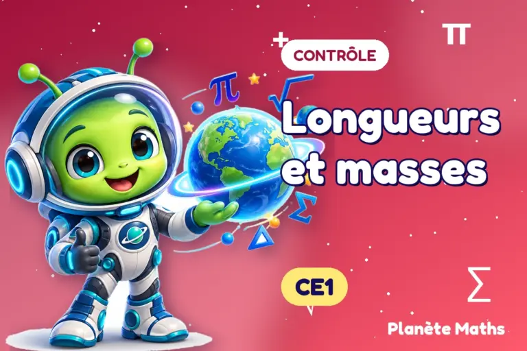 Contrôles de maths en CE1 : Longueurs et masses — Zyro, l’explorateur de Planète Maths