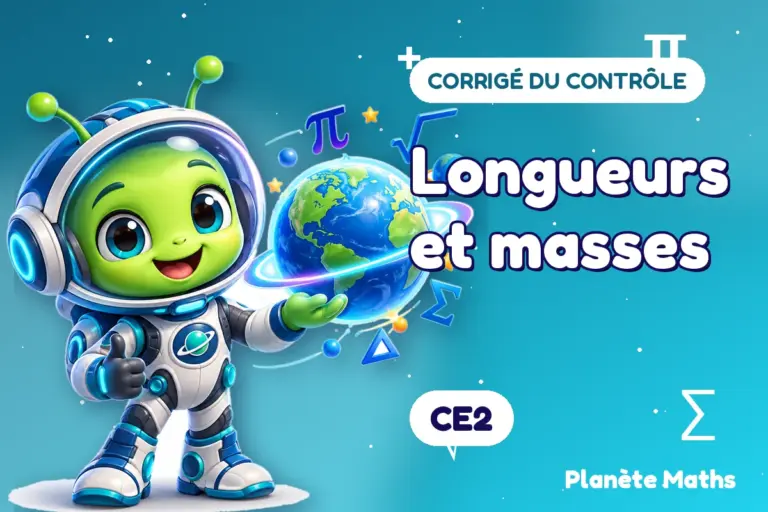Corrigés de contrôles de maths en CE2 : Longueurs et masses — Zyro, l’explorateur de Planète Maths