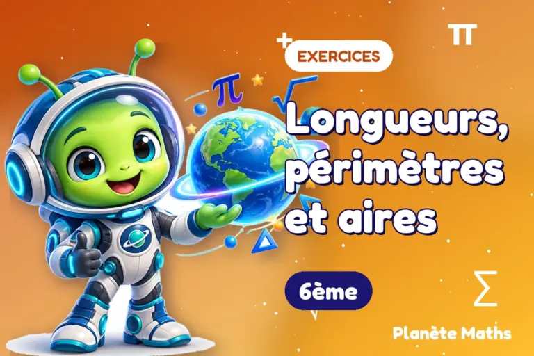 Exercices de maths en 6ème : Longueurs, périmètres et aires — Zyro, l’explorateur de Planète Maths