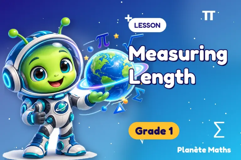 Math lessons Grade 1 : Measuring Length — Zyro the alien explorer of Planète Maths