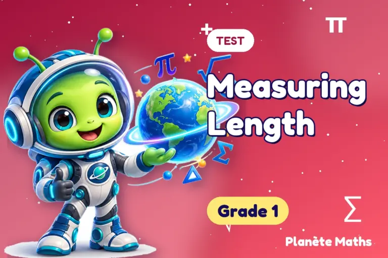Math tests Grade 1 : Measuring Length — Zyro the alien explorer of Planète Maths
