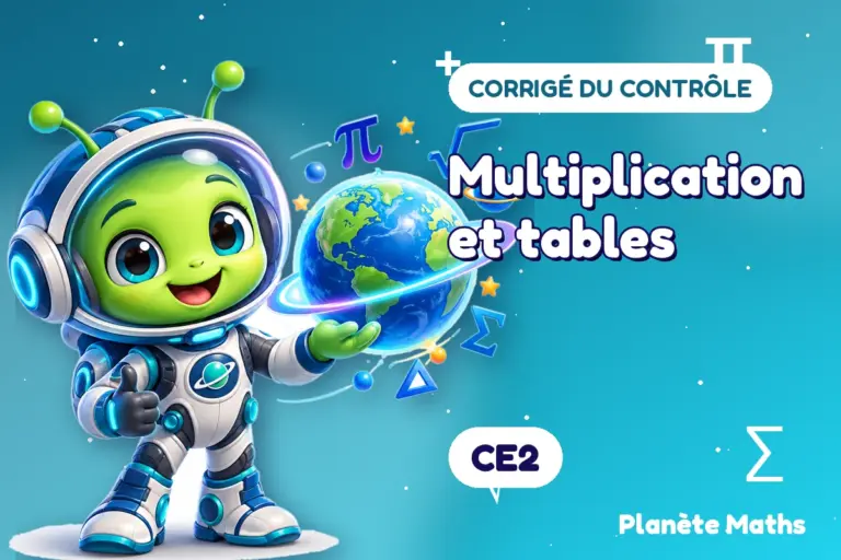 Corrigés de contrôles de maths en CE2 : Multiplication et tables — Zyro, l’explorateur de Planète Maths