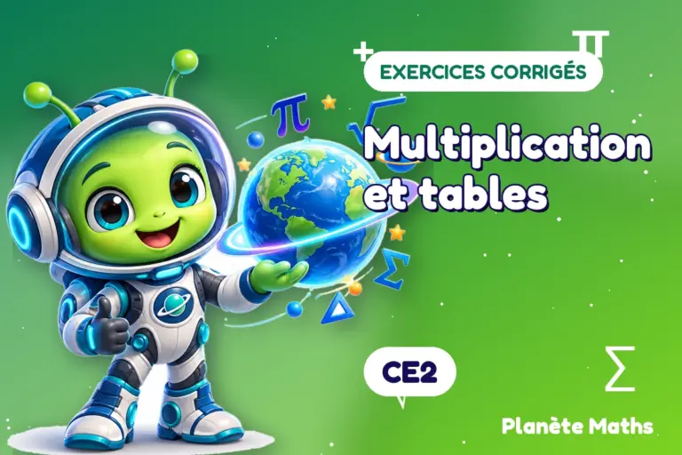 Exercices corrigés de maths en CE2 : Multiplication et tables — Zyro, l’explorateur de Planète Maths