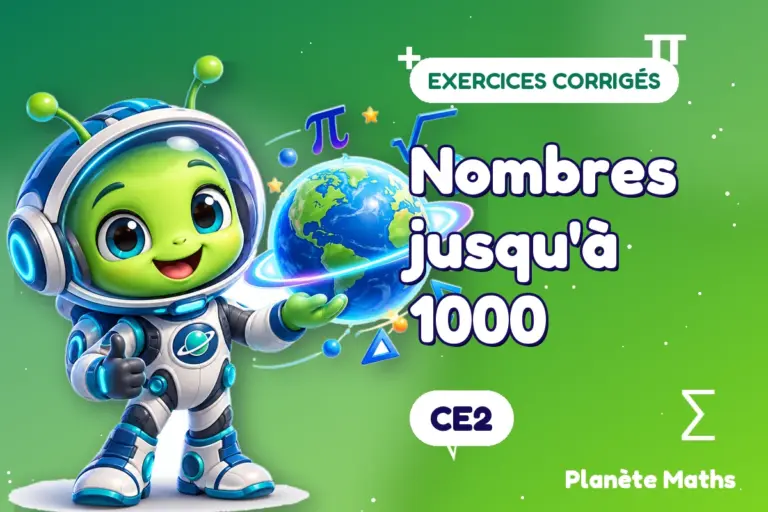 Exercices corrigés de maths en CE2 : Nombres jusqu'à 1000 — Zyro, l’explorateur de Planète Maths