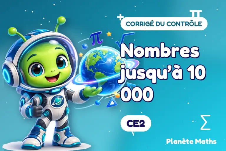 Corrigés de contrôles de maths en CE2 : Nombres jusqu’à 10 000 — Zyro, l’explorateur de Planète Maths