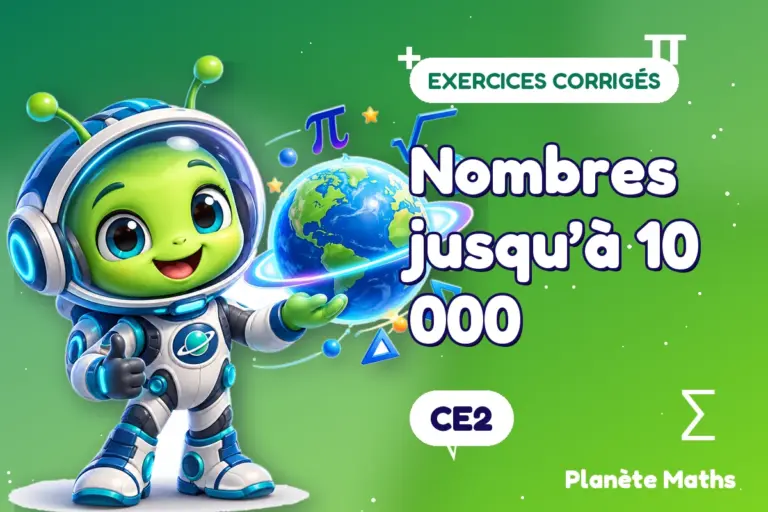 Exercices corrigés de maths en CE2 : Nombres jusqu’à 10 000 — Zyro, l’explorateur de Planète Maths