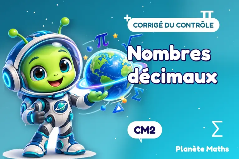 Corrigés de contrôles de maths en CM2 : Nombres décimaux — Zyro, l’explorateur de Planète Maths