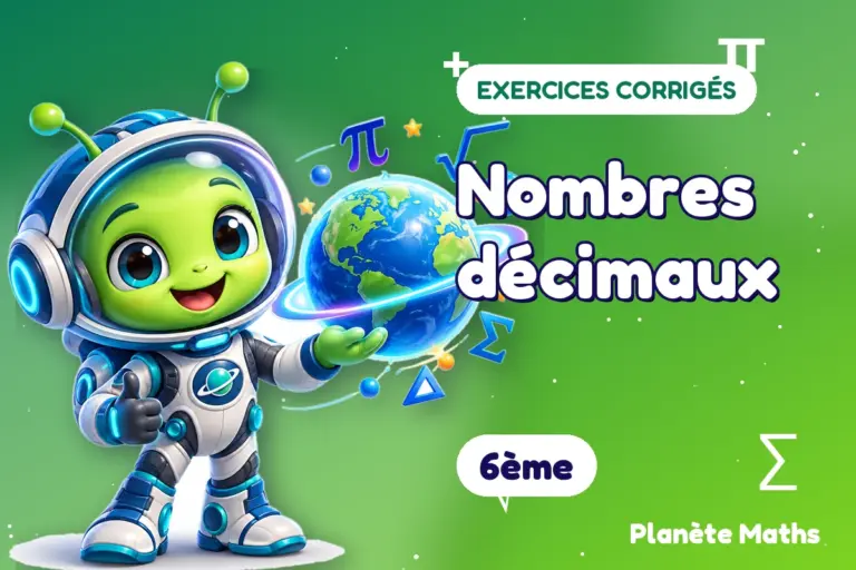 Exercices corrigés de maths en 6ème : Nombres décimaux — Zyro, l’explorateur de Planète Maths