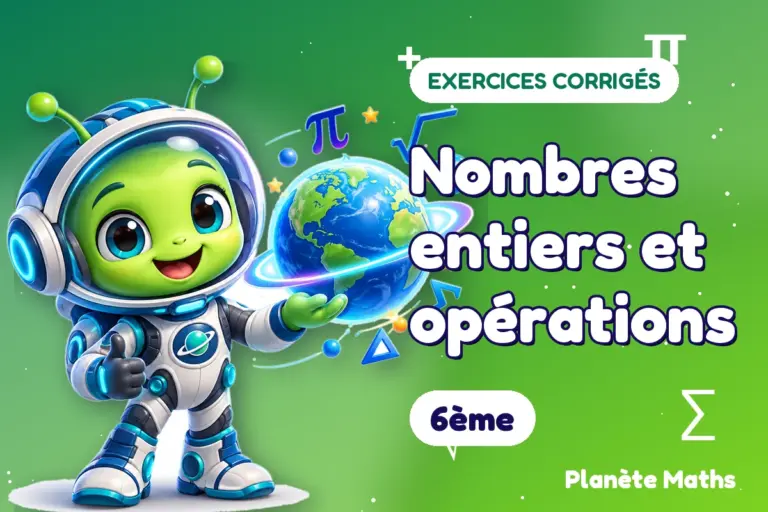 Exercices corrigés de maths en 6ème : Nombres entiers et opérations — Zyro, l’explorateur de Planète Maths