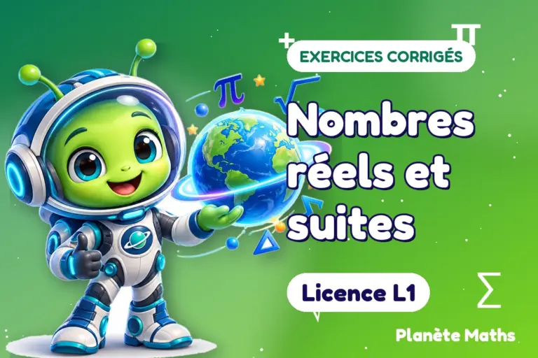 Exercices corrigés de maths en Licence L1 : Nombres réels et suites — Zyro, l’explorateur de Planète Maths