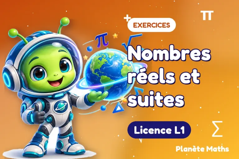 Exercices de maths en Licence L1 : Nombres réels et suites — Zyro, l’explorateur de Planète Maths