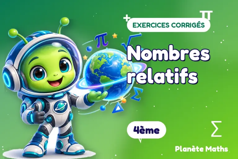 Exercices corrigés de maths en 4ème : Nombres relatifs — Zyro, l’explorateur de Planète Maths