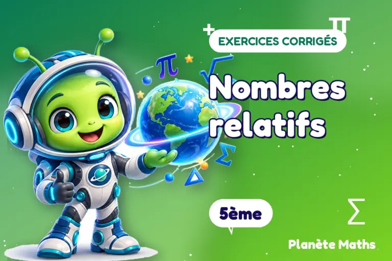 Exercices corrigés de maths en 5ème : Nombres relatifs — Zyro, l’explorateur de Planète Maths