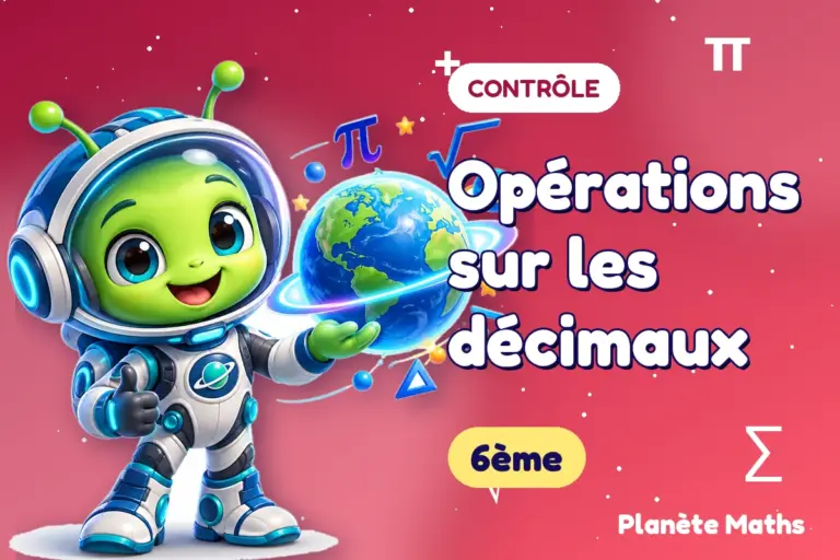 Contrôles de maths 6ème : Opérations sur les décimaux
