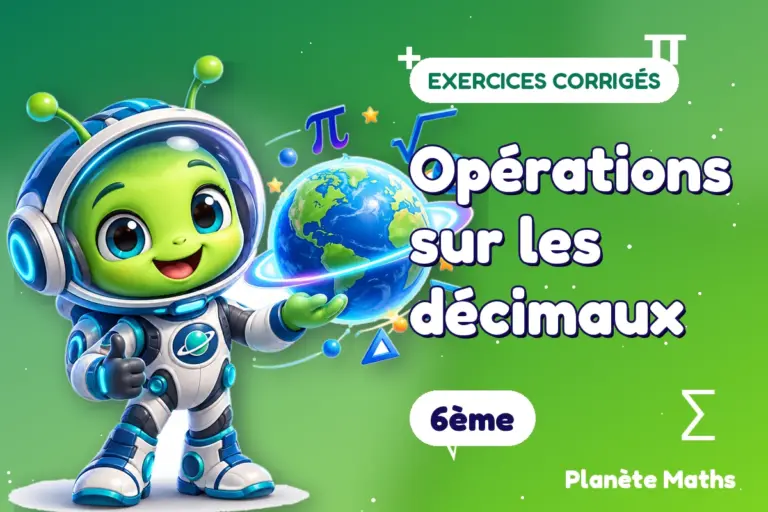 Exercices corrigés de maths en 6ème : Opérations sur les décimaux — Zyro, l’explorateur de Planète Maths
