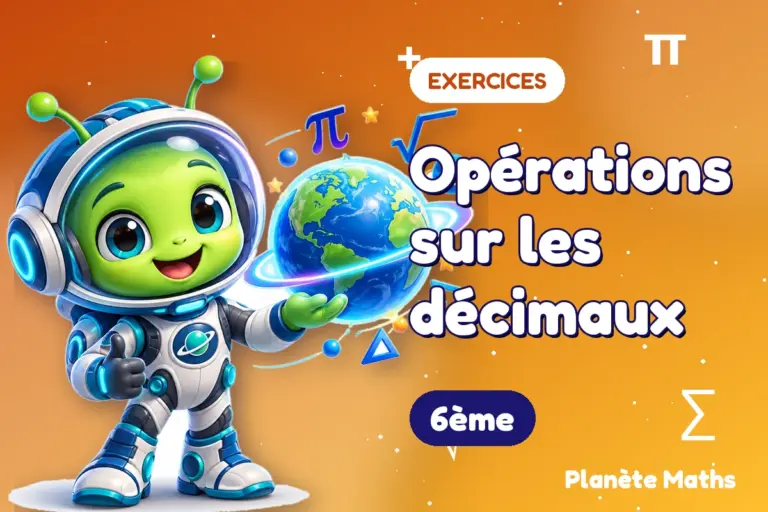 Exercices de maths 6ème : Opérations sur les décimaux