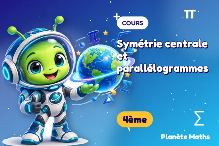 Cours de maths en 4ème : Symétrie centrale et parallélogrammes — Zyro, l’explorateur de Planète Maths