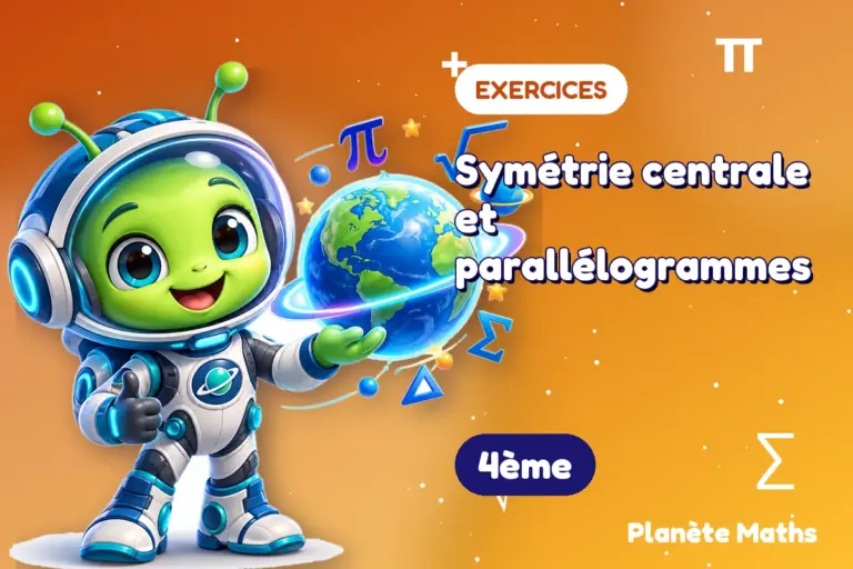 Exercices de maths en 4ème : Symétrie centrale et parallélogrammes — Zyro, l’explorateur de Planète Maths