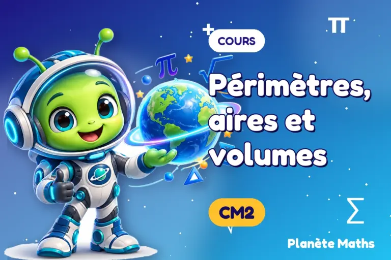 Cours de maths en CM2 : Périmètres, aires et volumes — Zyro, l’explorateur de Planète Maths