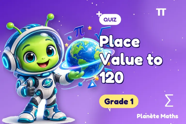 Math quizzes Grade 1 : Place Value to 120 — Zyro the alien explorer of Planète Maths