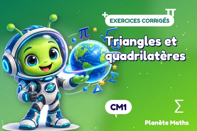 Exercices corrigés de maths en CM1 : Triangles et quadrilatères — Zyro, l’explorateur de Planète Maths