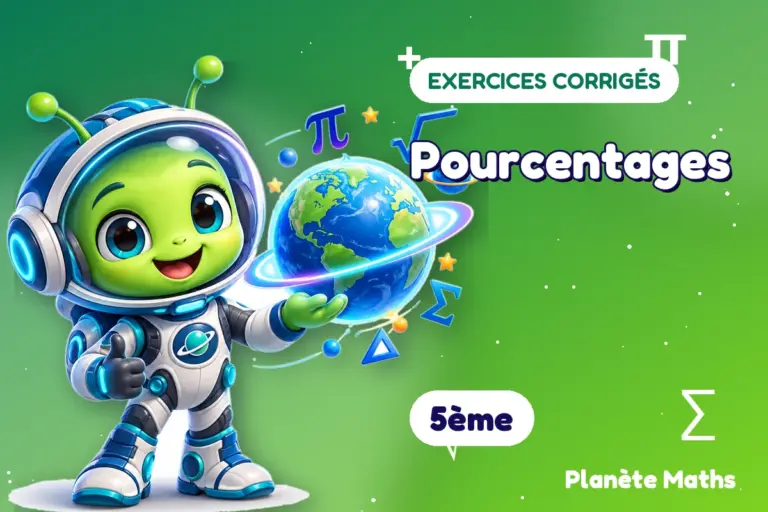 Exercices corrigés de maths en 5ème : Pourcentages — Zyro, l’explorateur de Planète Maths