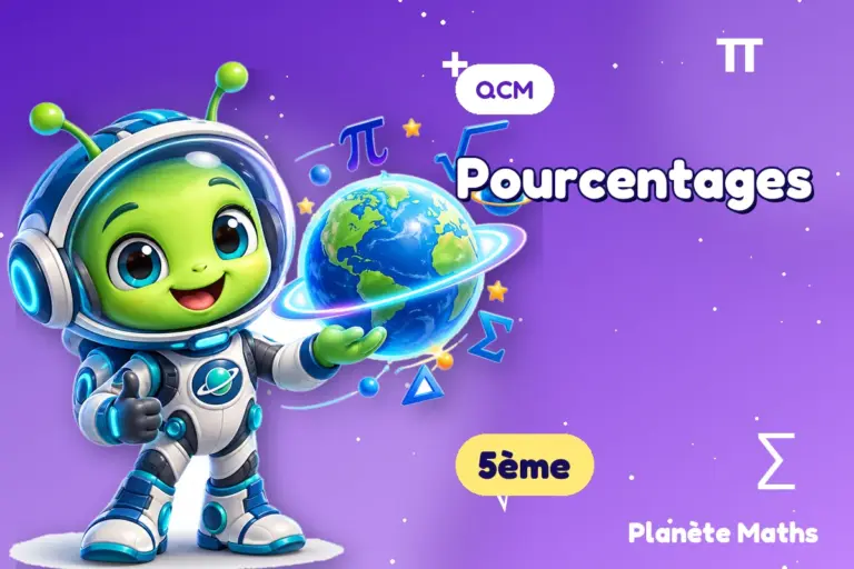 QCM de maths en 5ème : Pourcentages — Zyro, l’explorateur de Planète Maths