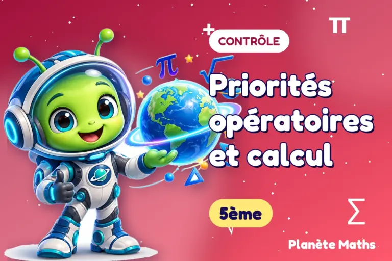 Contrôles de maths en 5ème : Priorités opératoires et calcul — Zyro, l’explorateur de Planète Maths