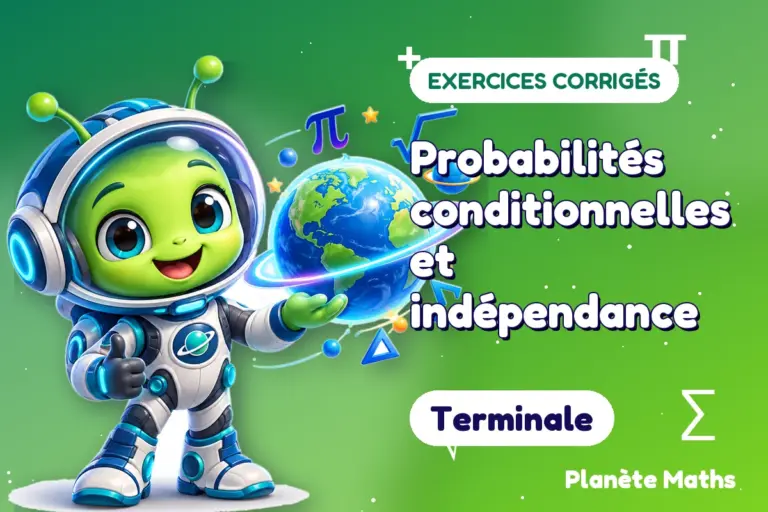 Exercices corrigés de maths en Terminale : Probabilités conditionnelles et indépendance — Zyro, l’explorateur de Planète Maths