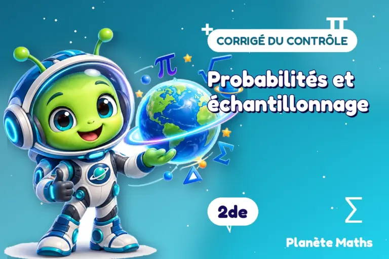 Corrigés de contrôles de maths en 2de : Probabilités et échantillonnage — Zyro, l’explorateur de Planète Maths