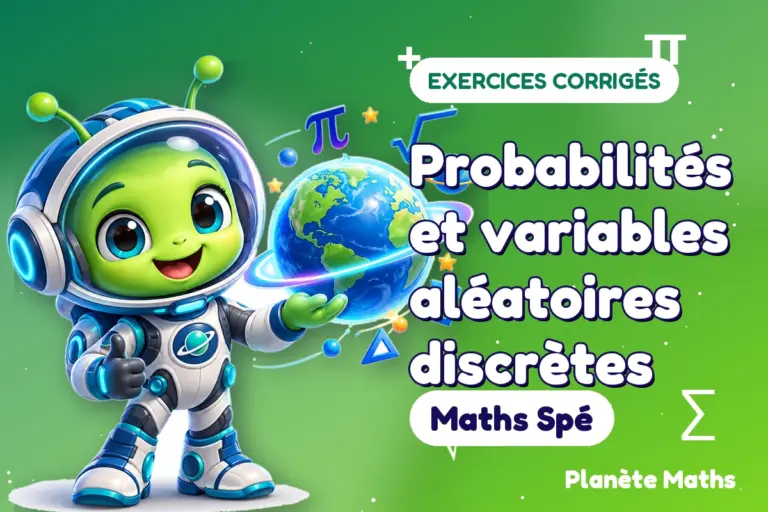 Exercices corrigés de maths en Maths Spé : Probabilités et variables aléatoires discrètes — Zyro, l’explorateur de Planète Maths