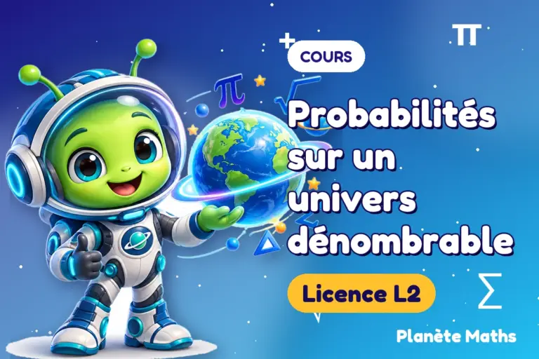 Cours de maths en Licence L2 : Probabilités sur un univers dénombrable — Zyro, l’explorateur de Planète Maths