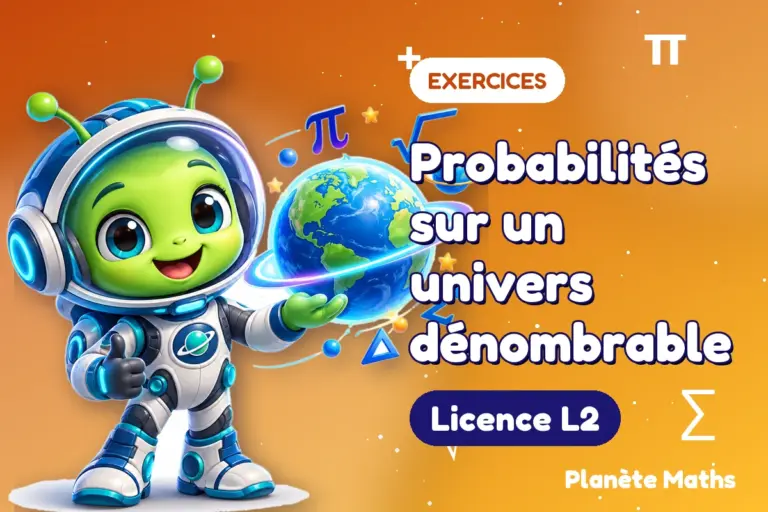 Exercices de maths en Licence L2 : Probabilités sur un univers dénombrable — Zyro, l’explorateur de Planète Maths