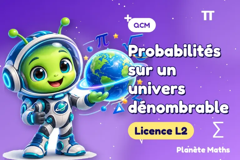 QCM de maths en Licence L2 : Probabilités sur un univers dénombrable — Zyro, l’explorateur de Planète Maths