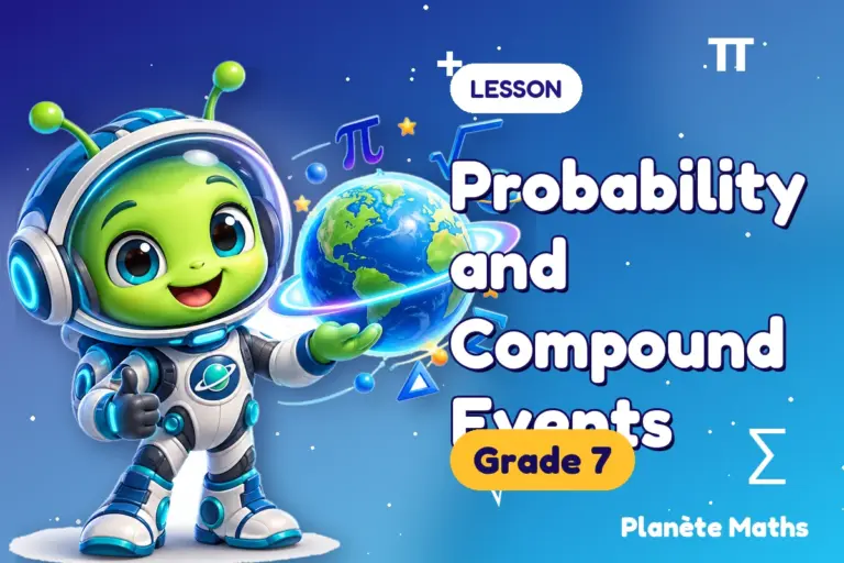 Math lessons Grade 7 : Probability and Compound Events — Zyro the alien explorer of Planète Maths
