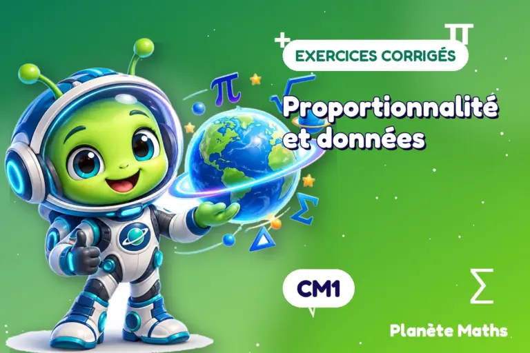 Exercices corrigés de maths en CM1 : Proportionnalité et données — Zyro, l’explorateur de Planète Maths