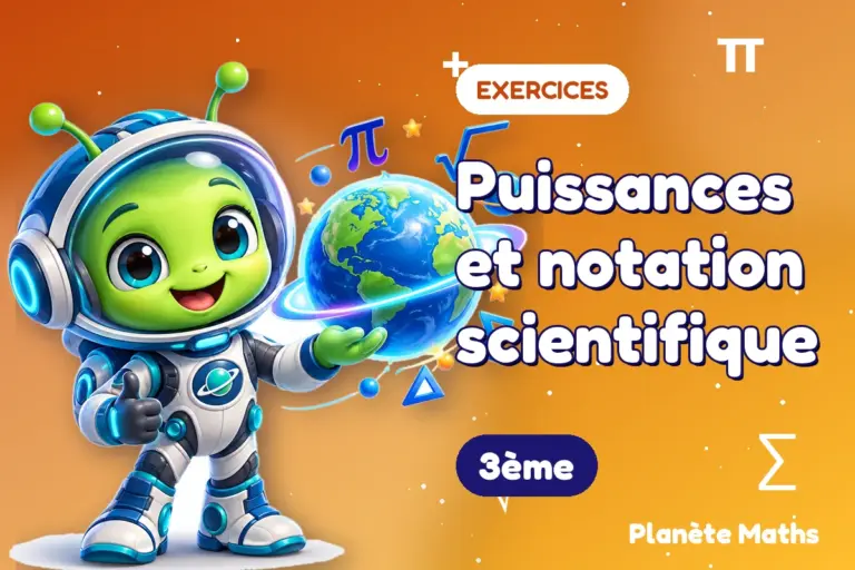Exercices de maths en 3ème : Puissances et notation scientifique — Zyro, l’explorateur de Planète Maths
