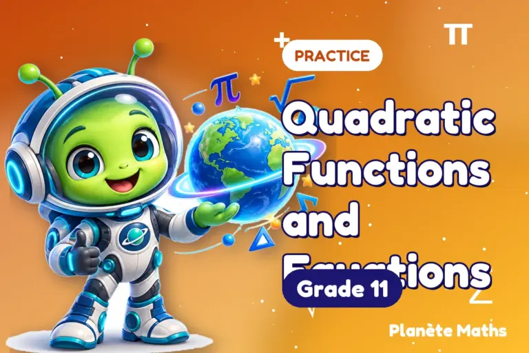 Math practice Grade 11 : Quadratic Functions and Equations — Zyro the alien explorer of Planète Maths