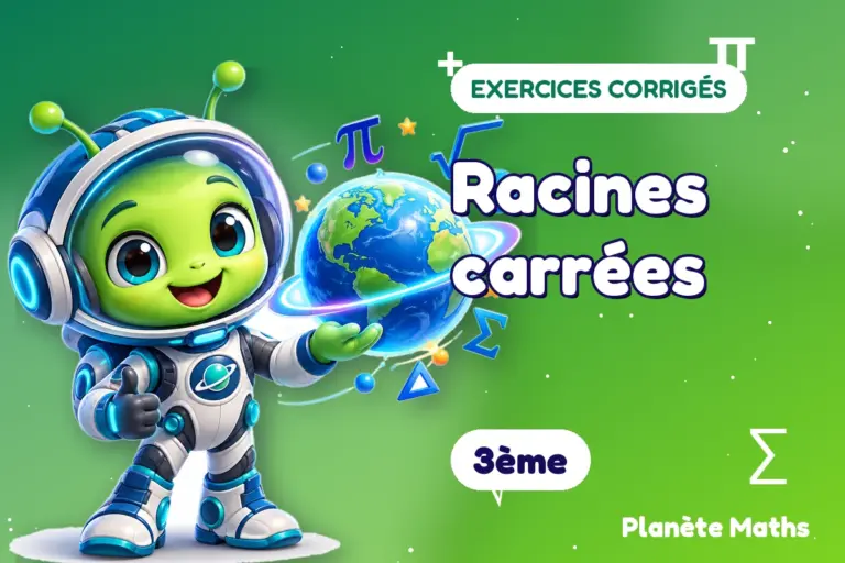 Exercices corrigés de maths en 3ème : Racines carrées — Zyro, l’explorateur de Planète Maths