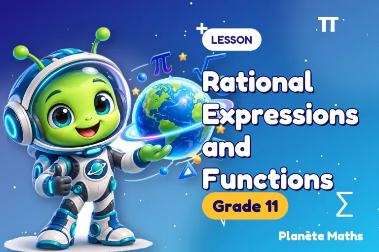 Math lessons Grade 11 : Rational Expressions and Functions — Zyro the alien explorer of Planète Maths