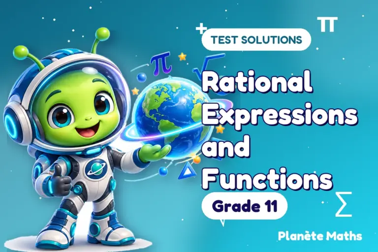 Test solutions Grade 11 : Rational Expressions and Functions — Zyro the alien explorer of Planète Maths