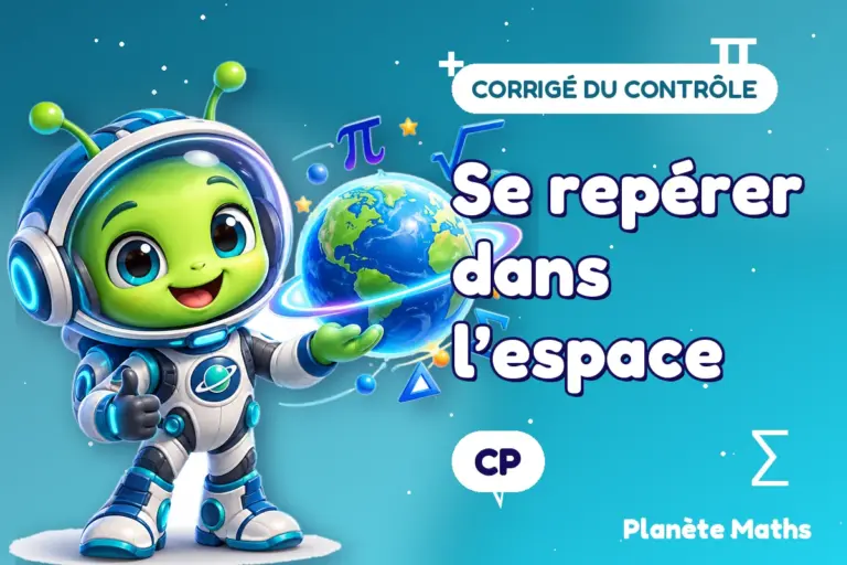 Corrigés de contrôles de maths en CP : Se repérer dans l’espace — Zyro, l’explorateur de Planète Maths