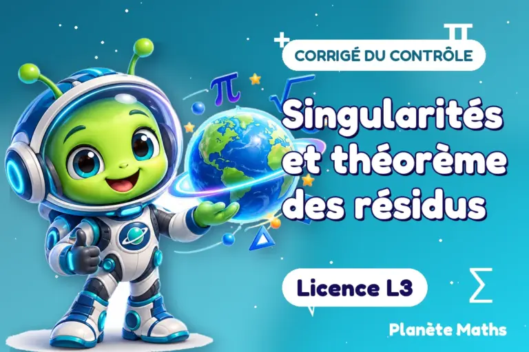 Corrigés de contrôles de maths en Licence L3 : Singularités et théorème des résidus — Zyro, l’explorateur de Planète Maths